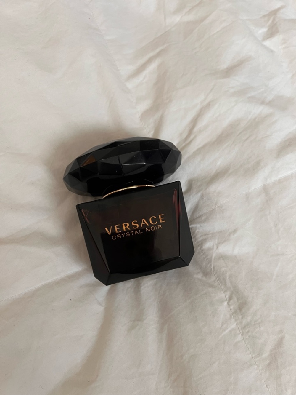 Versace Crystal Noir Black and Gold Faceted Bottle